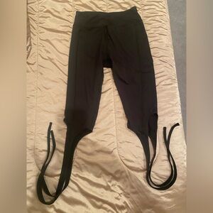 Black Leggings with wrap-around ties.